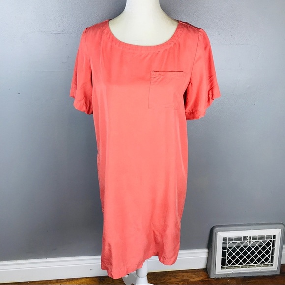 LOFT short sleeve shirt dress coral pink small - Picture 1 of 8